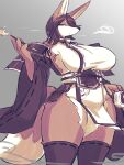  3:4 anthro asian_clothing big_breasts breasts canid canine clothing curvy_figure cyberconnect2 drecom east_asian_clothing female fox full_bokko_heroes fur hair hi_res huge_breasts japanese_clothing kemono mammal multicolored_body multicolored_fur ogigayatsu_sadamasa_(full_bokko_heroes) side_boob smoking smoking_pipe solo takeshi_kemo thick_thighs two_tone_body two_tone_fur video_games voluptuous 