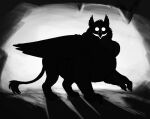  avian black_and_white cave diego_(thatgryphonguy) feral gryphon male monochrome mythological_avian mythology outline quadruped solo thatgryphonguy threatening_aura 