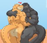  &lt;3 2021 absurd_res anthro back_muscles back_spikes biceps big_butt black_body black_scales butt claws crocodilian duo embrace eyes_closed fangs finger_claws hi_res hug kissing male male/male musclegut muscular muscular_anthro muscular_male nude orange_body orange_scales pecs quads reptile scales scalie sharp_teeth sitting spiked_tail spikes spikes_(anatomy) standing teeth triceps tylerstark 