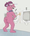  aardvark anthro bathroom bodily_fluids butt cigar cyril_sneer desperation dialogue english_text genital_fluids harlequinn male mammal nude peeing profanity public public_nudity public_restroom solo text the_raccoons urinal urine urine_stream watersports 