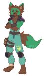  anthro canid canine canis clothed clothing digital_media_(artwork) epic_games esomystic_(character) fennix_(fortnite) fortnite fur ghostfrog hair hi_res male mammal multicolored_body multicolored_fur simple_background solo video_games were werecanid werecanine werewolf wolf 