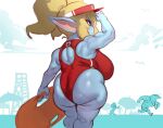  absurd_res anthro armpit_hair back_boob big_breasts big_butt body_hair breasts butt clothing female forastero group hi_res huge_breasts huge_butt humanoid humanoid_pointy_ears league_of_legends lifeguard muscular muscular_female one-piece_swimsuit open-back_swimsuit pigtails poppy_(lol) rear_view renekton riot_games short_stack slightly_chubby solo_focus swimwear thick_thighs tristana_(lol) video_games wide_hips yordle 