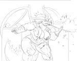  abs absurd_res after_transformation anthro big_breasts bra breasts breath_powers cleavage clothed clothing dragon dragon_wings elemental_manipulation facial_horn female fin_ears fire fire_breathing fire_manipulation hair hi_res horn monochrome muscular muscular_anthro muscular_female nose_horn panties scales shocked solo species_transformation spread_wings thick_tail thick_thighs torn_clothing transformation underwear volkenfox wings 