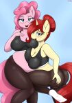  absurd_res an-tonio anthro anthrofied big_butt breasts butt cleavage clothed clothing duo equid equine female friendship_is_magic fur hair hasbro hi_res holding_butt horn mammal my_little_pony pink_body pink_fur pink_hair pinkie_pie_(mlp) red_hair slightly_chubby unicorn 