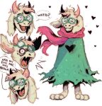  &lt;3 2021 4_toes anthro barefoot bovid caprine clothed clothing deltarune eyewear feet glasses goat green_eyewear green_glasses hi_res horn loafpaw male mammal open_mouth pink_horn pink_inner_ear pink_scarf plantigrade ralsei scarf shocked simple_background smile solo teeth text toes tongue undertale_(series) video_games white_background 