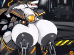  anthro big_breasts breasts chain chained cybernetics cyborg dirtyscoundrel female fur gear(dirtyscoundrel) hi_res huge_breasts hyper hyper_breasts machine mecha nipple_fetish nipple_piercing nipple_play nipples open_mouth piercing science_fiction sergal slightly_chubby tongue tongue_out white_body white_fur 