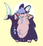  anthro belly_overhang belly_tuft beverage body_hair bracelet chest_hair chest_tuft ear_piercing fish food jewelry knock-kneed littlemitts male marine nipples one_eye_closed overweight piercing shark slightly_chubby smile soda solo tuft wink 