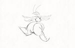  2d_animation animated anthro arthropod big_breasts blattodea breasts cockroach female insect overweight short_playtime sketch solo thick_thighs wide_hips 