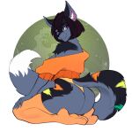  absurd_res anthro art-abaddon big_butt black_hair butt clothed clothing digital_media_(artwork) female hair hi_res kneeling legwear mammal solo thigh_highs 