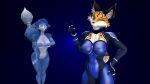  16:9 3d_(artwork) 5_fingers anthro blue_body blue_eyes blue_fur blue_hair bodysuit breasts canid canine clothed clothed/nude clothed_female_nude_female clothing covering covering_breasts covering_self curvy_figure digital_media_(artwork) duo ear_piercing ear_ring embarrassed_nude_female felid feline female fingers fox fur gesture green_eyes hair hand_on_hip hi_res humanoid krystal looking_at_another looking_at_viewer lynx mammal miyu_lynx multicolored_body multicolored_fur navel neonluv nintendo nude one_eye_closed piercing raised_tail simple_background skinsuit star_fox tight_clothing v_sign video_games widescreen wink winking_at_viewer yellow_body yellow_fur 