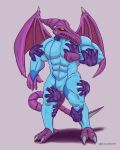  absurd_res anthro bodily_fluids dragon elalvaradog grope hi_res male metroid nintendo ridley solo sweat video_games zero_suit 