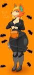  9:19.5 animal_crossing anthro audie_(animal_crossing) big_breasts black_widow_(marvel) blackbetty blonde_hair breasts canid canine canis clothed clothing cosplay female fur hair hi_res mammal nintendo open_mouth simple_background solo text thick_thighs video_games wolf 