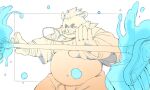  2021 5:3 anthro belly bottomwear clothing gouryou humanoid_hands inunoshippo kemono lifewonders magic male mammal overweight overweight_male pants solo suid suina sus_(pig) tokyo_afterschool_summoners video_games water wild_boar 