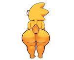  alphys anthro big_breasts big_butt breasts butt butt_focus curvy_figure eyewear female freckles glasses hi_res huge_butt huge_hips lizard non-mammal_breasts nude rear_view reptile scales scalie short_stack short_tail simple_background solo somescrub standing thick_tail thick_thighs undertale undertale_(series) video_games voluptuous wide_hips yellow_body yellow_scales 