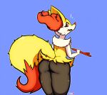 anthro black_butt braixen breasts butt dipstick_tail female freckles fur inner_ear_fluff looking_at_viewer looking_back looking_back_at_viewer mahoxy markings multicolored_body multicolored_fur nintendo nude open_mouth pok&eacute;mon pok&eacute;mon_(species) red_body red_fur red_inner_ear_fluff simple_background solo tail_markings tuft video_games white_body white_fur yellow_body yellow_fur 