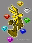  anthro canid canine canis chaos_emerald clarissa_arts coyote crossover hi_res looney_tunes male mammal sega solo sonic_the_hedgehog sonic_the_hedgehog_(series) super_form super_sonic toony video_games warner_brothers wile_e._coyote 