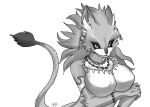  animal_humanoid belladonna_(trials_of_mana) big_breasts black_and_white breasts cat_humanoid ear_piercing ear_ring felid felid_humanoid feline feline_humanoid female hi_res humanoid jewelry looking_at_viewer mammal mammal_humanoid monochrome necklace piercing solo tongue tongue_out trials_of_mana 