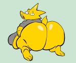  alphys anthro beady_eyes big_breasts big_butt bottomless breasts buckteeth butt clothed clothing curvy_figure eyewear female glasses hi_res huge_breasts huge_butt huge_hips kneeling lizard looking_at_viewer looking_back looking_back_at_viewer non-mammal_breasts nondelismell obese obese_anthro obese_female open_mouth overweight overweight_anthro overweight_female rear_view reptile scales scalie sharp_teeth shirt short_tail simple_background solo teeth thick_tail thick_thighs topwear under_boob undertale undertale_(series) video_games voluptuous white_eyes wide_hips yellow_body yellow_scales 