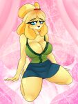 absurd_res animal_crossing anthro big_breasts blue_eyes bottomwear breasts canid canine cassielink cleavage clothed clothing digital_drawing_(artwork) digital_media_(artwork) digital_painting_(artwork) female glistening glistening_body glistening_eyes glistening_skin hair hi_res isabelle_(animal_crossing) mammal nintendo pencil_skirt pinup pose sketch skirt solo video_games 