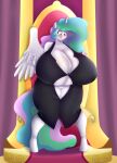  09hankris 2018 5_fingers absurd_res anthro big_breasts blush breasts clothing dress equid equine female fingers friendship_is_magic genitals hasbro hi_res horn huge_breasts hyper hyper_breasts mammal marauder6272 my_little_pony princess_celestia_(mlp) purple_eyes pussy solo white_body winged_unicorn wings zipper 