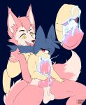  absurd_res animal_genitalia animal_penis anthro balls blue_body blue_fur bodily_fluids borky-draws canine_penis close-up cum cum_in_mouth cum_inside duo ember_the_typhlosion fangs female feral fur genital_fluids genitals glowing glowing_cum hi_res knot larger_male male male/female nintendo one_eye_closed penis pink_body pink_fur pok&eacute;mon pok&eacute;mon_(species) red_eyes size_difference smaller_female tongue typhlosion unusual_bodily_fluids unusual_cum unusual_genital_fluids video_games yellow_body yellow_eyes yellow_fur 