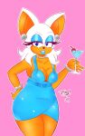  10:16 2020 absurd_res anthro beverage big_breasts breasts chiropteran cleavage clothed clothing dress drshyguydraws eyebrows eyeshadow female hand_on_hip hi_res holding_beverage holding_object looking_at_viewer makeup mammal raised_eyebrow rouge_the_bat sega simple_background solo sonic_the_hedgehog_(series) 