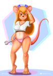  anthro chip_&#039;n_dale_rescue_rangers clothing disney female gadget_hackwrench hi_res mammal mouse mr.gorgy murid murine panties pink_clothing pink_panties pink_underwear rodent side-tie_panties solo tools underwear wrench 