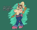  2021 absurd_res activision anthro bandicoot belt belt_buckle belt_pouch big_breasts blonde_hair blue_bottomwear blue_clothing blue_pants blush bodily_fluids bottomwear bracelet breasts brown_body brown_fur clothed clothing clothing_lift coco_bandicoot crash_bandicoot_(series) crazed-xeno english_text exposed_breasts eyewear eyewear_on_head female footwear fur goggles goggles_on_head green_eyes hair hi_res jewelry long_hair mammal marsupial multicolored_body multicolored_fur nipples open_mouth pants piercing pink_clothing pink_footwear pink_shoes ponytail raised_clothing shirt shirt_lift shoes signature simple_background solo standing surprised_expression sweat teeth teeth_showing text topwear video_games white_clothing white_shirt white_topwear 