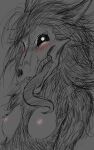  10:16 anthro blush bone breasts canid canine fangs female glowing glowing_eyes hair hi_res long_tongue looking_at_viewer malo mammal messy_hair nipples open_mouth presenting scp-1471 scp-1471-a scp_foundation small_breasts solo spicyocean tongue tongue_out 
