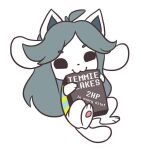  canid canine clothed clothing felid feline hair mammal nom pawpads pink_pawpads simple_background tem temmie_(undertale) text topwear undertale undertale_(series) video_games white_body 