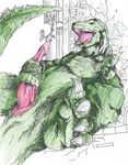  building destroyed_building destruction erection godzilla godzilla_(series) huge_penis kaiju kaijuu masturbate masturbation monster penis rubble 