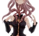  blood bone dead_space decapitation detached_sleeves divider_(dead_space) guro horror_(theme) megurine_luka necromorph parody pink_hair severed_head shimo_(depthbomb) slime smile spine takoluka tentacles vocaloid 