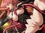  1girl bdsm bondage bound breasts collar female game_cg ikazuchi_no_senshi_raidy leash lightning_warrior_raidy navel nipple_piercing nipple_torture nipples piercing pubic_hair pussy solo tentacle thighhighs uncensored 