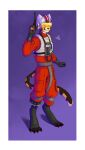  2021 anthro armor blaster border brown_body cheetah claws clothed clothing digital_drawing_(artwork) digital_media_(artwork) felid feline gloves handwear headgear helmet hi_res holding_(disambiguation) holding_object holding_weapon litsi male mammal rebel_starbird simple_background solo spots star_wars topwear weapon white_body white_border yellow_body 