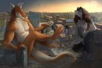  3:2 absurd_res anthro between_paws breasts building canid canine canis city cityscape claws crush destruction dragon duo featureless_breasts female hi_res holt-odium macro male male/female mammal pawpads paws vamux wolf 