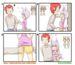  &lt;3 4koma absurd_res against_surface against_wall animal_humanoid asian_mythology big_breasts blush bottomwear breasts brown_clothing brown_dress brown_hair canid canid_humanoid canine canine_humanoid canis cheering clothed clothing comic crossgender demon denim denim_clothing digital_media_(artwork) dog_humanoid domestic_dog dress duo east_asian_mythology english_text eyes_closed female female_penetrated fingering genitals greenteaneko grey_hair hair hand_over_shoulder hi_res horn horned_humanoid humanoid humanoid_pointy_ears humor japanese_mythology jeans lagomorph lagomorph_humanoid leporid_humanoid long_sleeves love_letter male male/female male/male male_penetrating male_penetrating_female mammal mammal_humanoid mtf_crossgender mythology oni open_mouth pants penetration penis phone photo pink_clothing pink_shirt pink_topwear rabbit_humanoid red_hair sex shirt shorts smile tail_motion tailwag text through_clothing toony tooth_necklace topwear touching_penis url vaginal vaginal_fingering yelling yellow_bottomwear yellow_clothing yellow_eyes yellow_shorts yōkai 