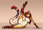  2021 anthro breasts cheetah digital_media_(artwork) eyebrows feet felid feline female fingers foxovh genitals hair inner_ear_fluff long_hair looking_at_viewer mammal navel pussy shaded shadow simple_background solo spread_legs spreading text toes tuft url 