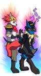  alpha_channel anthro armor armwear aura belt black_body black_fur blue_body blue_fur breasts butt canid canine chain cinderace clothed clothing digital_media_(artwork) duo e621_exclusive female fluffy fur hat headgear headwear hi_res holding_breast jaigreg_(artist) jojo&#039;s_bizarre_adventure jotaro_kujo lagomorph long_ears lucario male male/female mammal meme menacing_(meme) nintendo pawpads paws pok&eacute;mon pok&eacute;mon_(species) pose red_body red_eyes red_fur simple_background stand_(jjba) star_platinum tan_body tan_fur video_games white_body white_eyes white_fur 