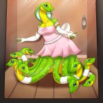  1:1 absurd_res apode clothing draconcopode dress female forked_tongue hi_res legless reptile ribbons scalie serpentine shikaro snake solo sylene_(blissey1) tongue 
