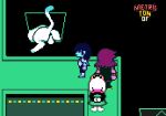  anus backsack balls big_butt butt butt_focus deltarune digital_media_(artwork) edited_screencap felid feline female feral genitals group human kris_(deltarune) male mammal metrictonof_(artist) monster pawpads pixel_(artwork) presenting presenting_balls presenting_hindquarters ralsei rear_view screencap simple_background stuck susie_(deltarune) tasque text through_wall undertale_(series) video_games 