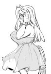  2021 anthro anthrofied black_and_white box_chan breasts bulge clothed clothing crossgender dress embarrassed equid equine erection erection_under_clothing fluttershy_(mlp) friendship_is_magic ftg_crossgender fti_crossgender genital_outline gynomorph hasbro hi_res intersex looking_at_viewer mammal monochrome my_little_pony pegasus penis_outline portrait side_view sketch solo three-quarter_portrait wings 
