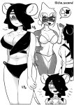  beach big_breasts big_butt bikini breasts butt cetacean cho_second choi_yujin clothing delphinoid duo female flirting hi_res human humanoid korean_text mammal marine monochrome mouse murid murine oceanic_dolphin orca rat rodent seaside swimwear text thick_thighs toothed_whale 