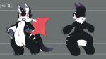  16:9 ambiguous_gender anthro anthromate black_pawpads butt_wings chiropteran claws dorsal_fin dragon fin fish fur hi_res hybrid inner_ear_fluff looking_at_viewer looking_back male_(lore) mammal marine model_sheet multicolored_body multicolored_fur pawpads razy red_eyes semi-anthro shark sharp_teeth sketch smile solo teeth thick_thighs tint_(anthromate) tuft two_tone_body two_tone_fur white_body white_fur wide_hips widescreen wings 