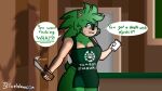  16:9 anthro apron apron_only archie_comics bluewavecon breasts clothed clothing crossgender digital_media_(artwork) english_text eulipotyphlan female fur green_apron hair hedgehog hi_res i_mean_breast_milk looking_at_viewer mammal mature_female meme mostly_nude scourge_the_hedgehog sega solo sonic_the_hedgehog_(archie) sonic_the_hedgehog_(comics) sonic_the_hedgehog_(series) starbucks text text_on_apron text_on_clothing video_games weapon widescreen 