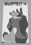  anthro anthro_on_anthro big_breasts breasts canid canine comic cover cover_art cover_page disney duo featureless_crotch female fox freckles freckles_(artist) hand_on_breast huge_breasts male male/female mammal monochrome nick_wilde zootopia 