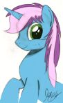  absurd_res blue_body equid equine fan_character green_eyes gyro_tech hasbro hi_res hooves horn jennifer_blake male mammal mane my_little_pony pink_body quadruped smile solo unicorn unicorn_horn 