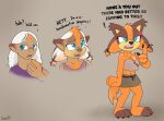  absurd_res anthro badger blue_eyes breaking_the_fourth_wall brown_body brown_fur clothed clothing dialogue english_text female foxx fur gesture hair hi_res human human_to_anthro mammal mustelid musteline orange_body orange_fur pointing pointing_at_viewer sega solo sonic_boom sonic_the_hedgehog_(series) species_transformation sticks_the_jungle_badger talking_to_viewer text tf_into_fictional_character transformation transformation_sequence white_hair 