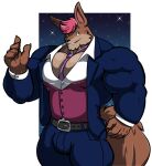  alpha_channel anthro big_muscles border canid canine clothing huge_muscles male mammal muscledrakita muscular necktie rob_(rgmbleh) solo suit transparent_border 