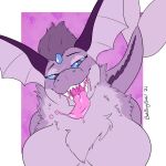  &lt;3 &lt;3_eyes 1:1 anthro batboybasil bodily_fluids breasts chest_tuft eeveelution eyeliner fangs female fin fluffy fur hair hi_res hybrid makeup miltank mouth_shot neck_tuft nintendo open_mouth pink_body pink_fur pok&eacute;mon pok&eacute;mon_(species) purple_hair saliva saliva_on_tongue saliva_string sienna_(siennathevaloinx) solo teeth teeth_showing tongue tongue_out tuft uvula vaporeon video_games 