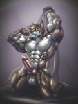  abs absurd_res anthro biceps big_muscles bite biting_lip black_claws blue_eyes bulge canid canine canis claws clothed clothing condom condom_in_mouth digital_media_(artwork) digital_painting_(artwork) domestic_dog erection erection_under_clothing flexing genitals hair hi_res huge_muscles husky knot male mammal multicolored_body muscular muscular_anthro muscular_legs muscular_male muscular_thighs nordic_sled_dog paul_(majin764) pecs penis pose rizzyofen sexual_barrier_device smile smirk solo spitz topless 